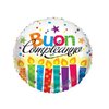 PALLONE MYLAR "BUON COMPLEANNO CANDELINE" 45 CM